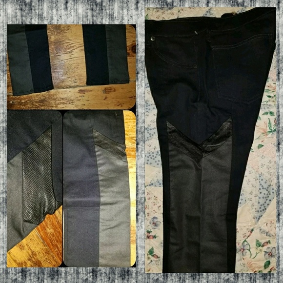 💣HP💥Rag & Bone Leather trim Grand Prix jeans - Picture 4 of 8